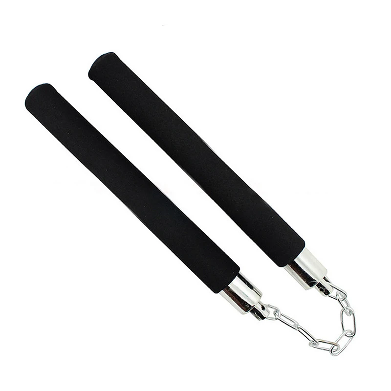 Черный Новые Боевые искусства Nunchakus оружие Пена металлическая цепь безопасные нунчаки из губки для начинающих BFE88 - Цвет: Черный