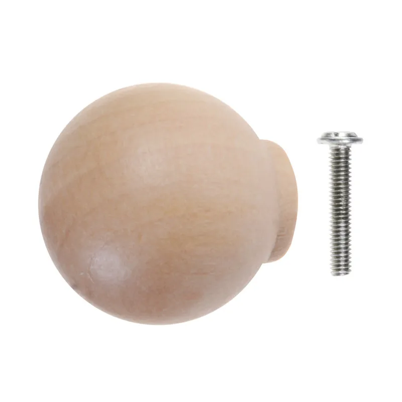 100 шт. деревянные ручки для ящиков круглые шкафа необработанные комода дверные