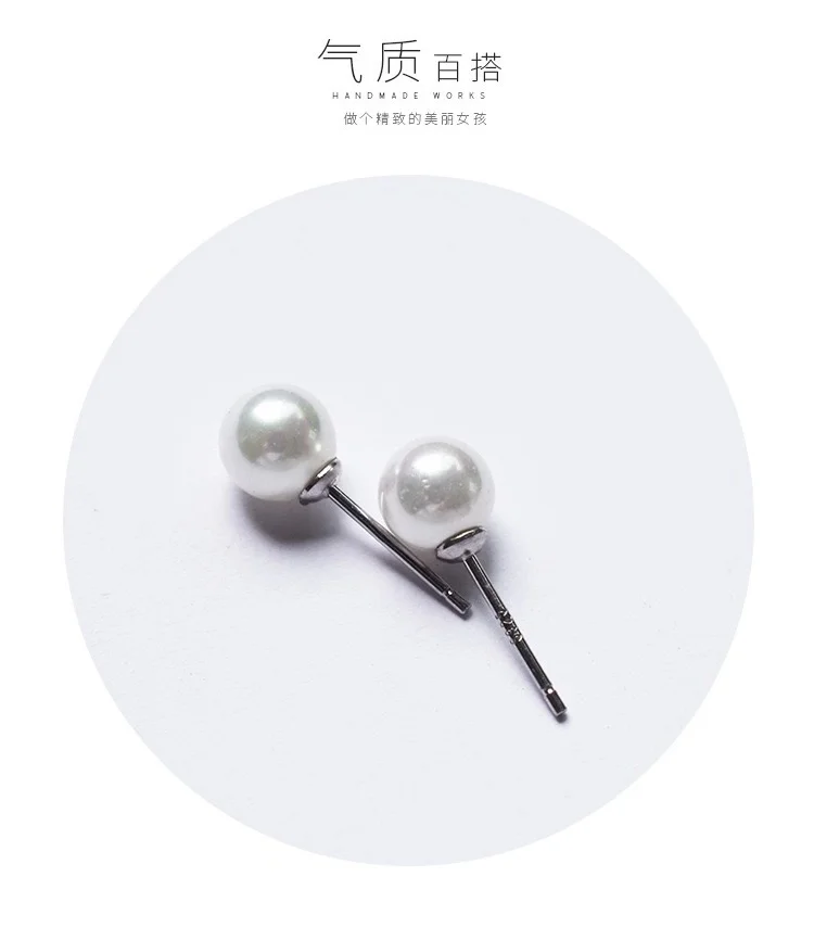 ZOBEI серебряные серьги-гвоздики с геометрическим пресноводным жемчугом модные