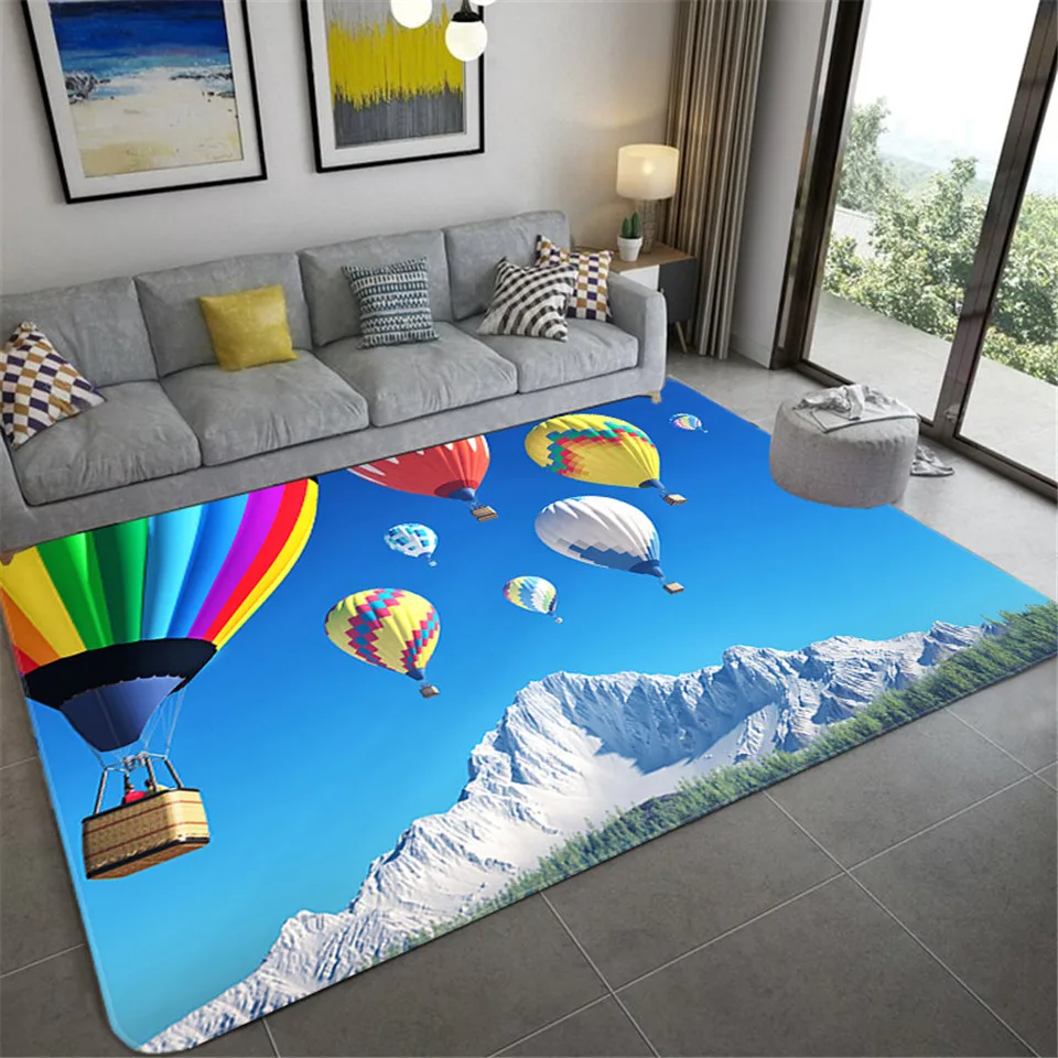 

Fashion Hot Air Balloon 3D Print Large Area Rug For Living Room Nordic Scenery Floor Mat Bath Mat Carpet Entrance Door