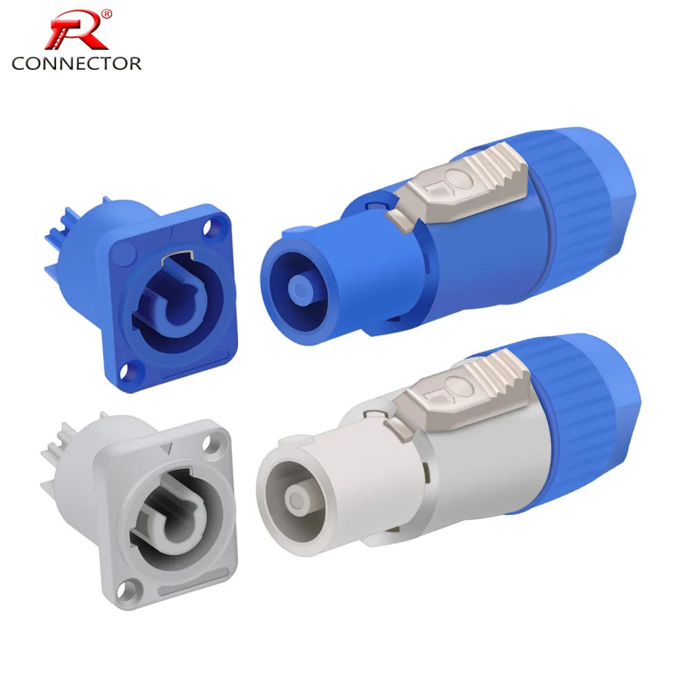 4 комплекта в партии соединитель Powercon 3 шпильки с замочком сетевого кабеля + Шасси