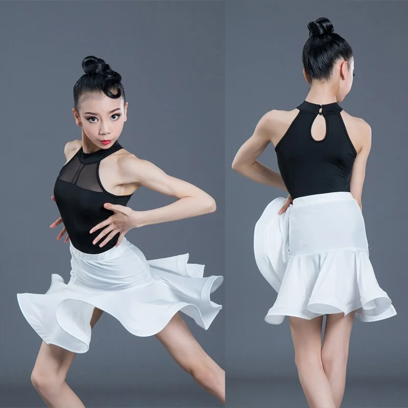 

2020 children's Latin dance dress practice clothes female performance clothing Kids rumba/Salsa/Tango/Samba competition Constume