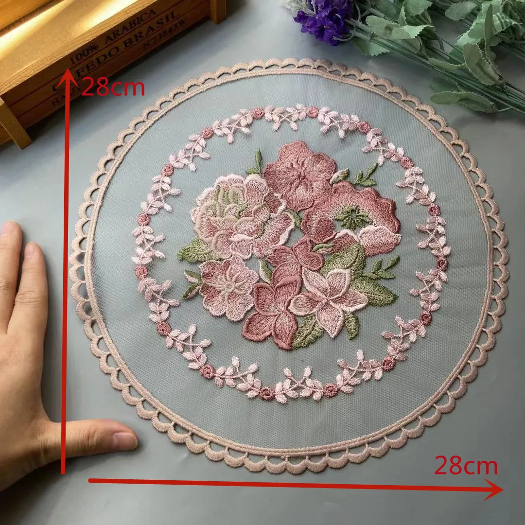 Розовое Кружевное цветочное оформление 28*28 см для дивана занавески постельного