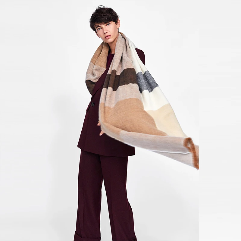 Новое поступление модный длинный теплый милый шарф осень зима клетчатый новый