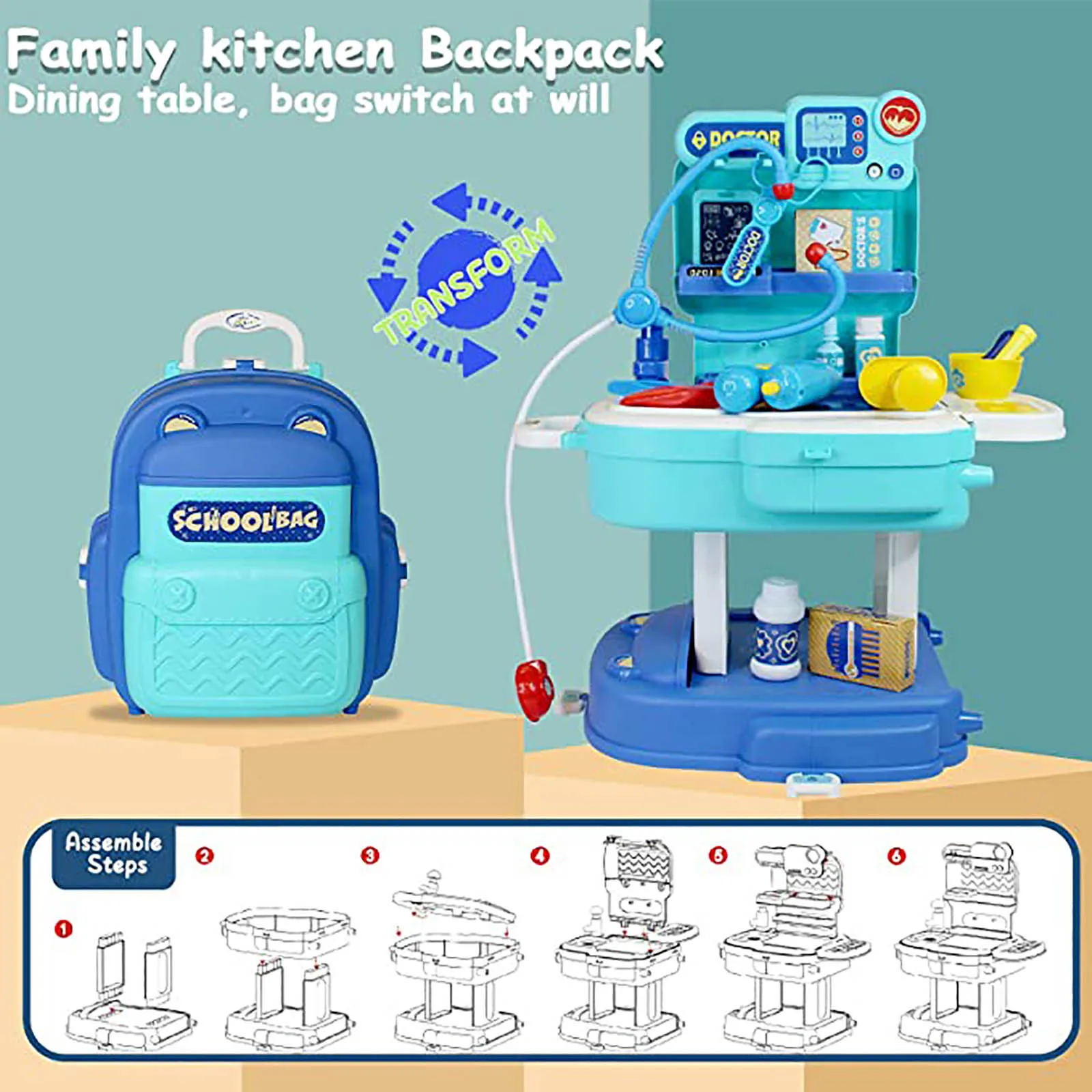 

31pcs Kid Children's Pretend Tool Box With Draw-bar Storeage Engineering Construction Accessories Pretend Role Play Tool Toy Set