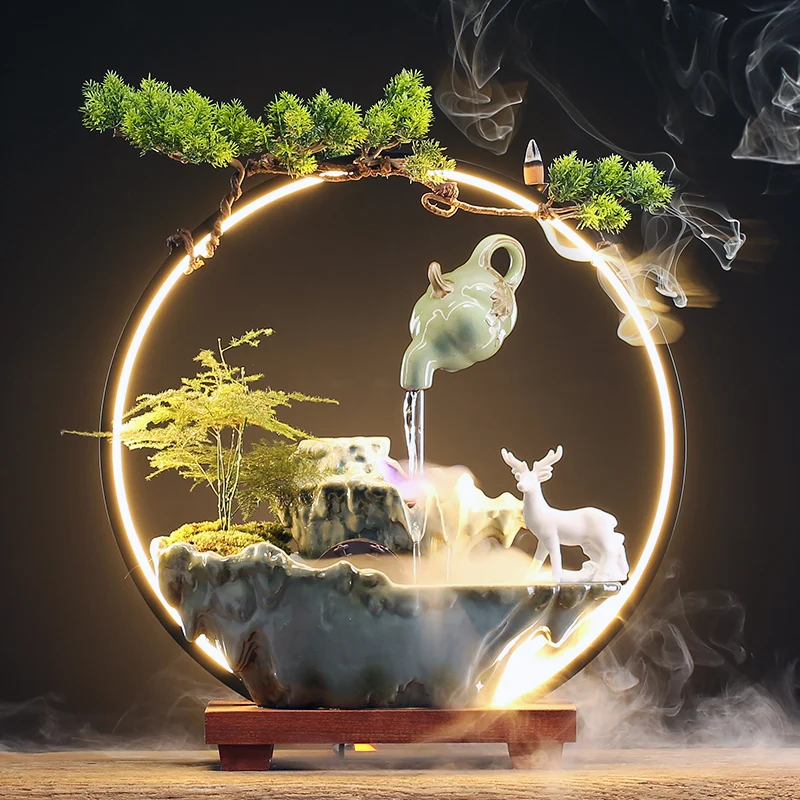 

Zen Waterfall Incense Burner Ramadan Decoration Incense Fountain Waterfall Backflow Air Freshener Porta Incienso Home Fragranc