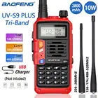 Baofeng UV-S9 плюс трехдиапазонное 220-260 МГц 10 Вт иди и болтай Walkie Talkie S Usb Зарядное устройство мощный CB Ham радио hf трансивер UV-5R 2 way Радио