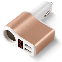 3 1a 2 ports usb fast charging car charger with oled display cigarette lighter for iphone x 88plus