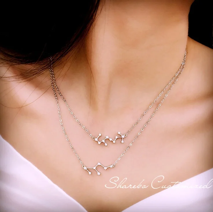 Подвеска в виде двенадцати созвездий ожерелье Скорпион весы Водолей женское