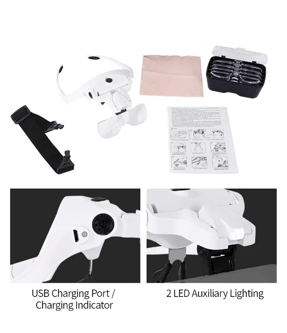 Лупа Hands Free лупа с зарядкой Usb светодиодный светильник ювелирные изделия