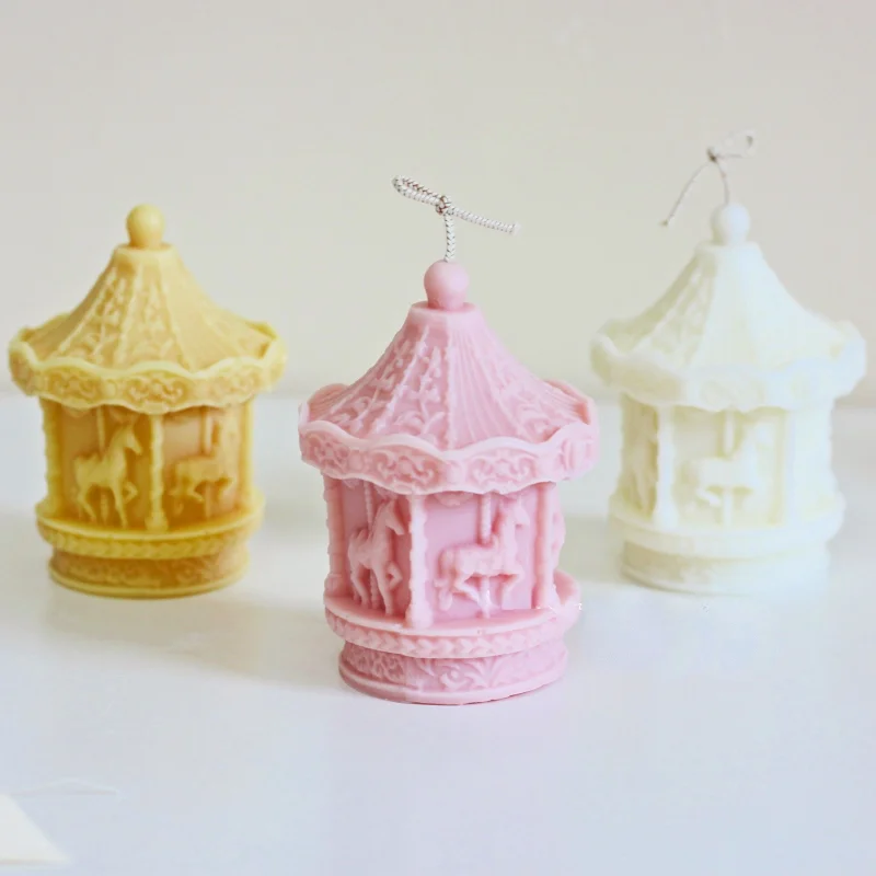 Романтическая силиконовая форма в виде карусели для свечей сделай сам Парк