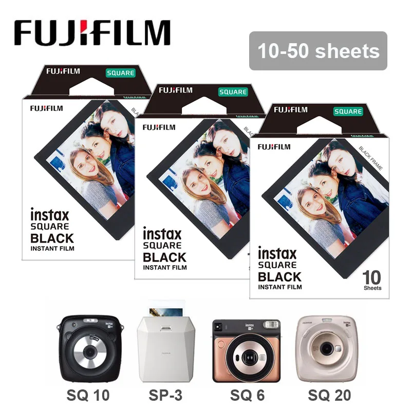 Новинка 10 50 листов пленка Fujifilm Instax Square фотопленка с черным краем для Fuji SQ 20 6
