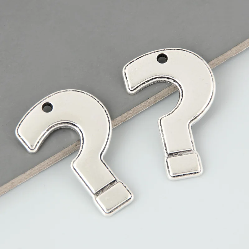 

Подвеска-символ «вопрос» серебряного цвета, 15 х23,5 мм, 20 шт.