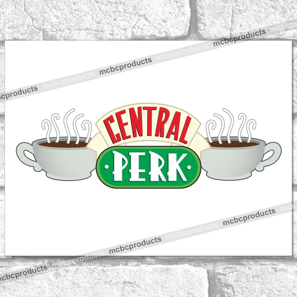 

Metal Signs - CENTRAL PERK Wall Plaque Friends TV Show Coffee Shop Cafe Sign UK
