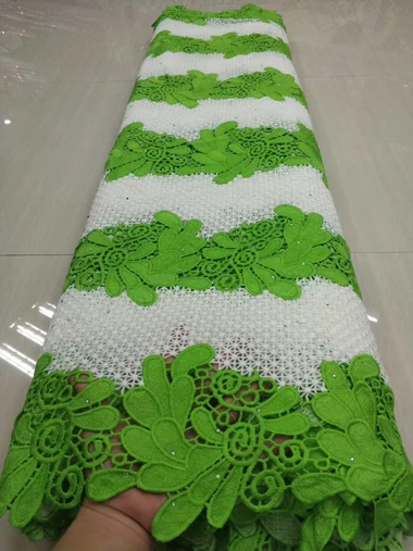 Зеленый высококачественный Африканский молочный шелковый шнур кружева 2020