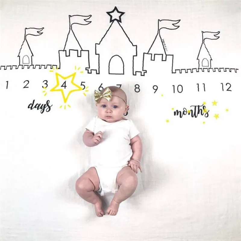 Детское одеяло для фотосъемки тканевый фон с календарем аксессуары мальчиков и