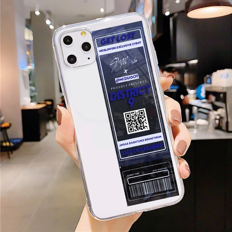 

Stray Kids Air tickets Design Phone Case Transparent for iPhone 11 12 mini pro XS MAX 8 7 6 6S Plus X 5S SE 2020 XR