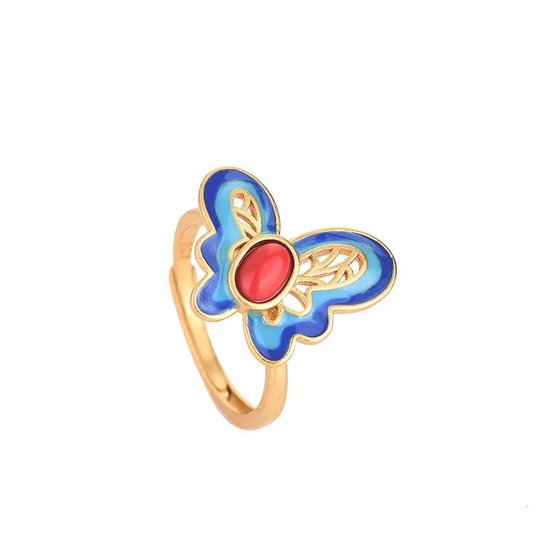 

Romantic Cute Butterfly Ring for Women Elegant Chinese Fashion Jewelry Ethnic Promise Rings for Couples Anillos Mujer Wholesale