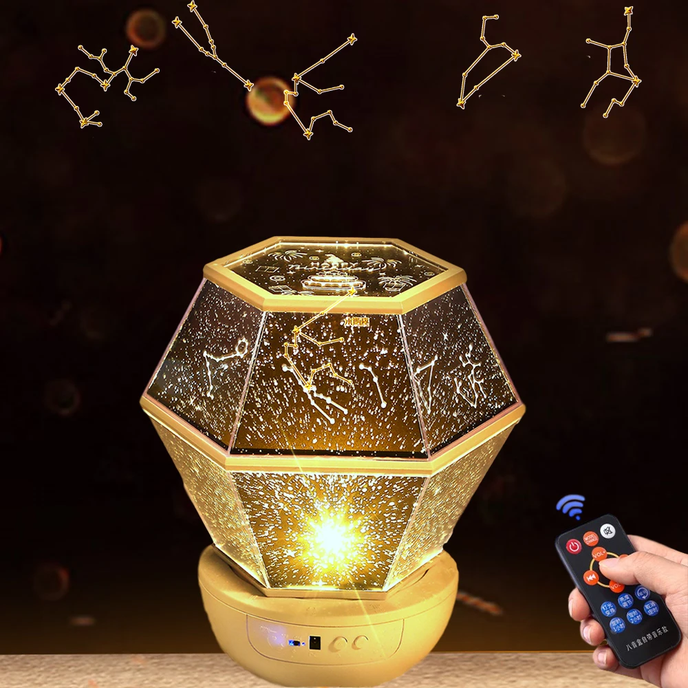 

Night Light LED Starry Galaxy Projector Night Lamp Rotation Astronomical Sky Projection Lamp For Home Planetarium Birthday Gift