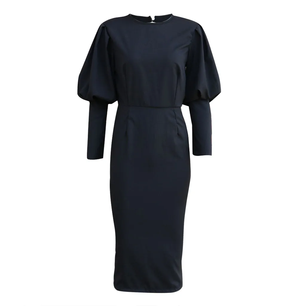 Сексуальное женское платье для вечеринки с открытой спиной Осеннее однотонное