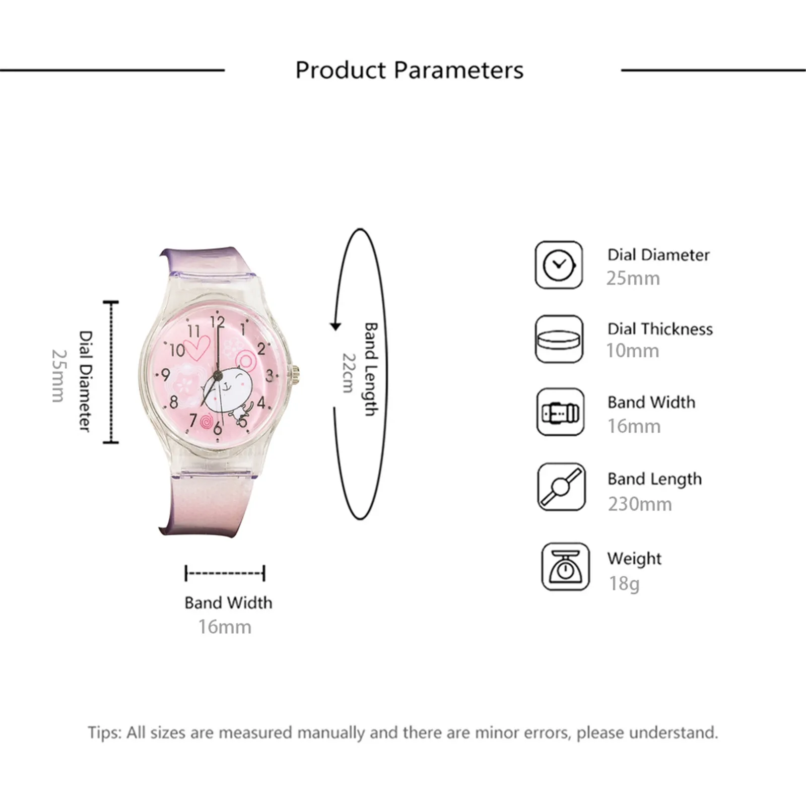 

Fashion Casual Women's Watch Fruit Cute Student Jewelry Transparent Strap Ladies Quartzwatches Wristwatches Gifts For Kids