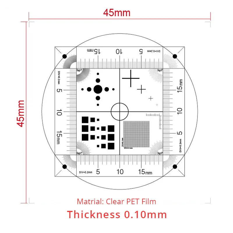 Transparent PET Microscope Micrometer Calibration Ruler multi pattern | Microscopes