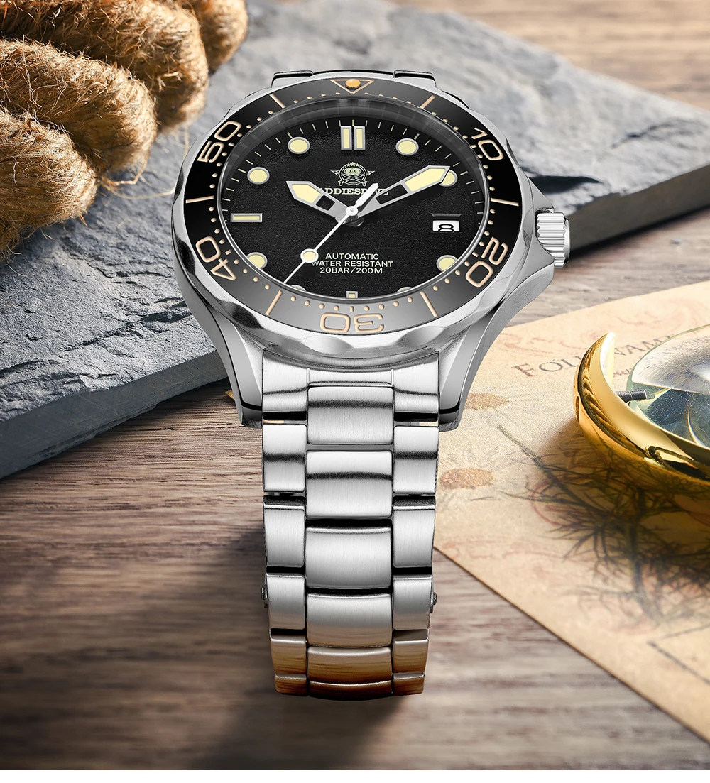 Мужские автоматические часы Addies AD2106 Seahorse NH35 Move мужские Ретро C3 светящийся сапфир