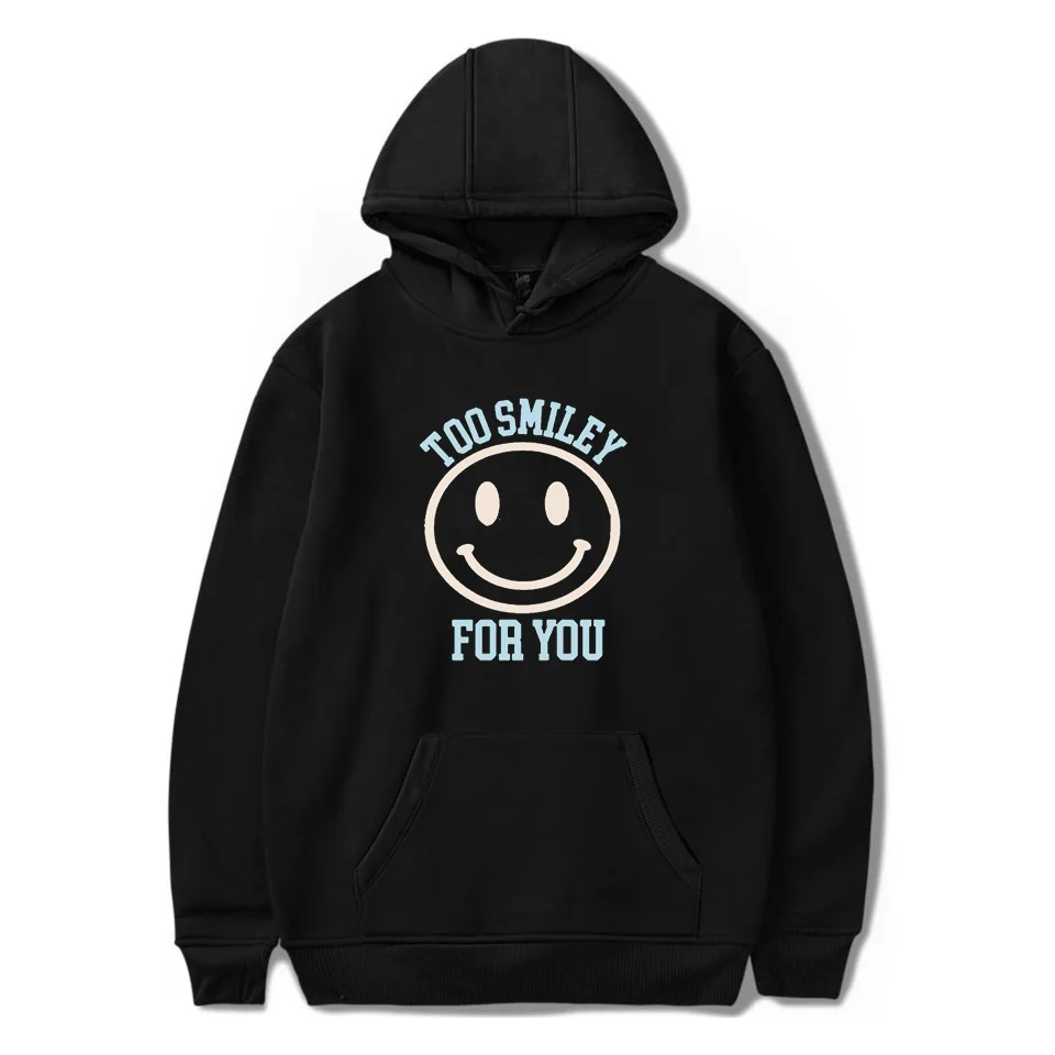 Женский свитшот ADDISON RAE TOO SMILEY модная Толстовка с длинным рукавом уличная одежда