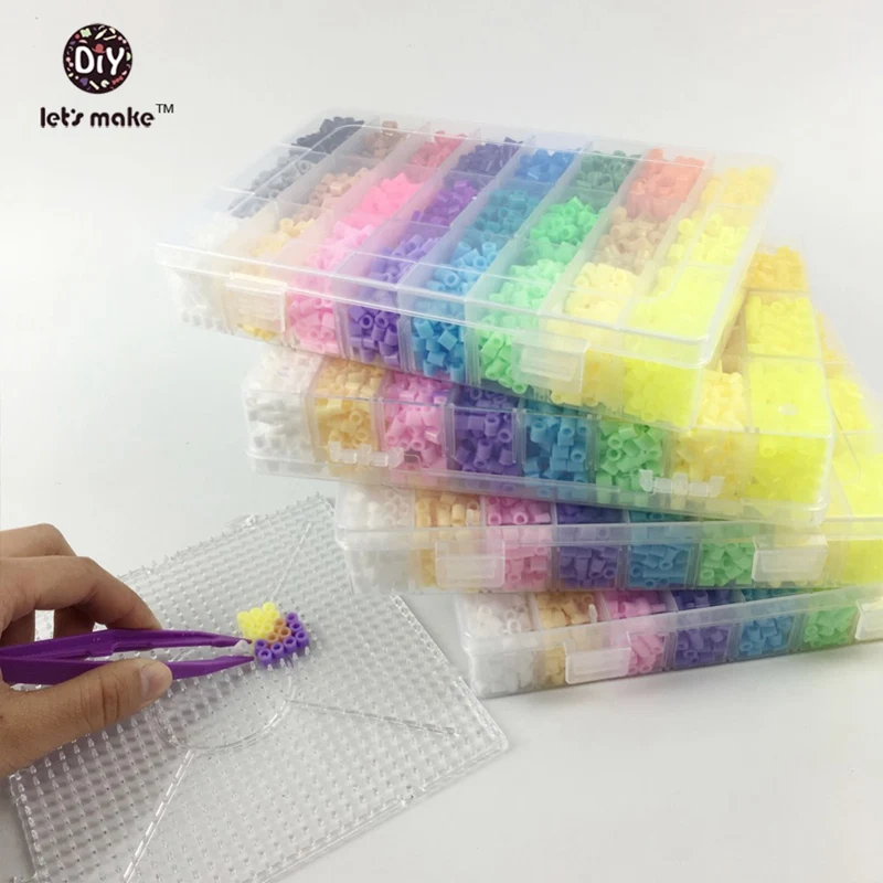 Давайте сделаем Хама бусины 5000 Perler бусины 5 мм 24 разные цвета коробка набор Дети Diy игрушки предохранитель бисер размер в размер Pegboard листы гладильная бумага