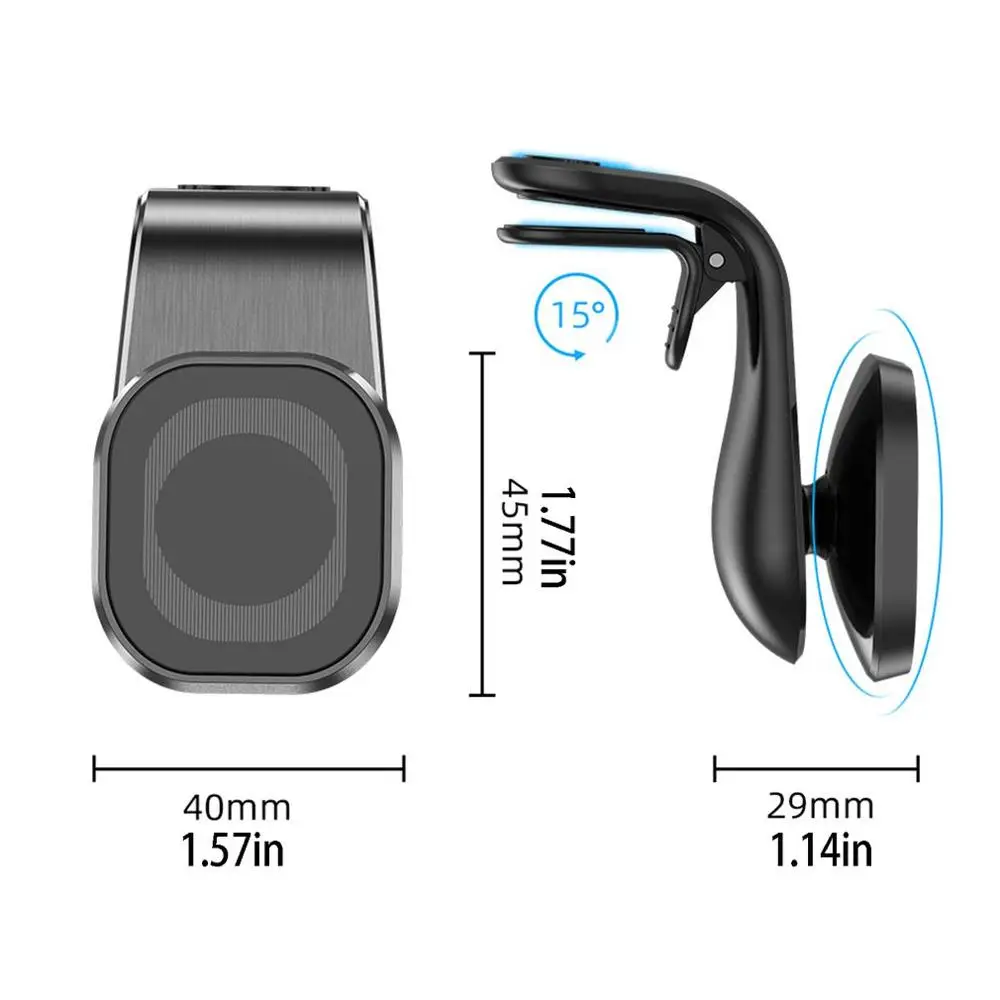 

Ventilation Hole Magnetic 360 Degree Rotating Metal Magnetic Car Phone Holder Practical Durable Car Phone Holder