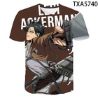 Летняя уличная одежда, футболки с 3D-принтом атака на Титанов, атака на Титанов, модные мужские и женские, детские, модные, крутые, для мальчиков и девочек