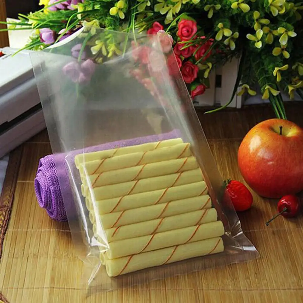 

10pcs Transparent Plastic Bag Vacuum Saving Storage Chocolate Bag Cookie Food Packaging Bread Candy Food Bags Grain W0J7