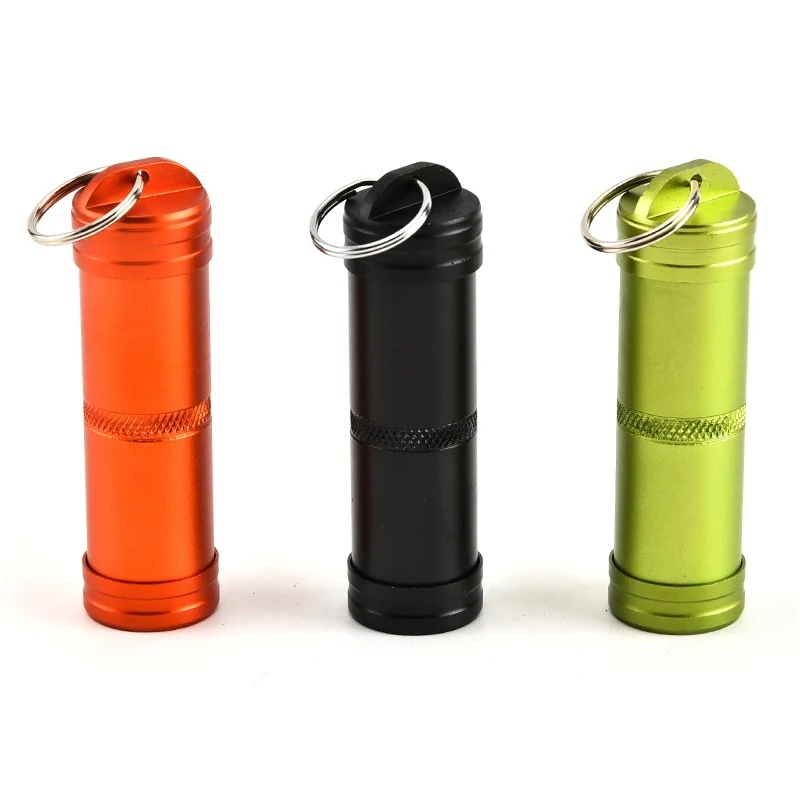 

Outdoor EDC Survival Case Container Emergency Survival Pill Tank Aluminium Alloy Waterproof Capsule Seal Bottle First-aid Tools
