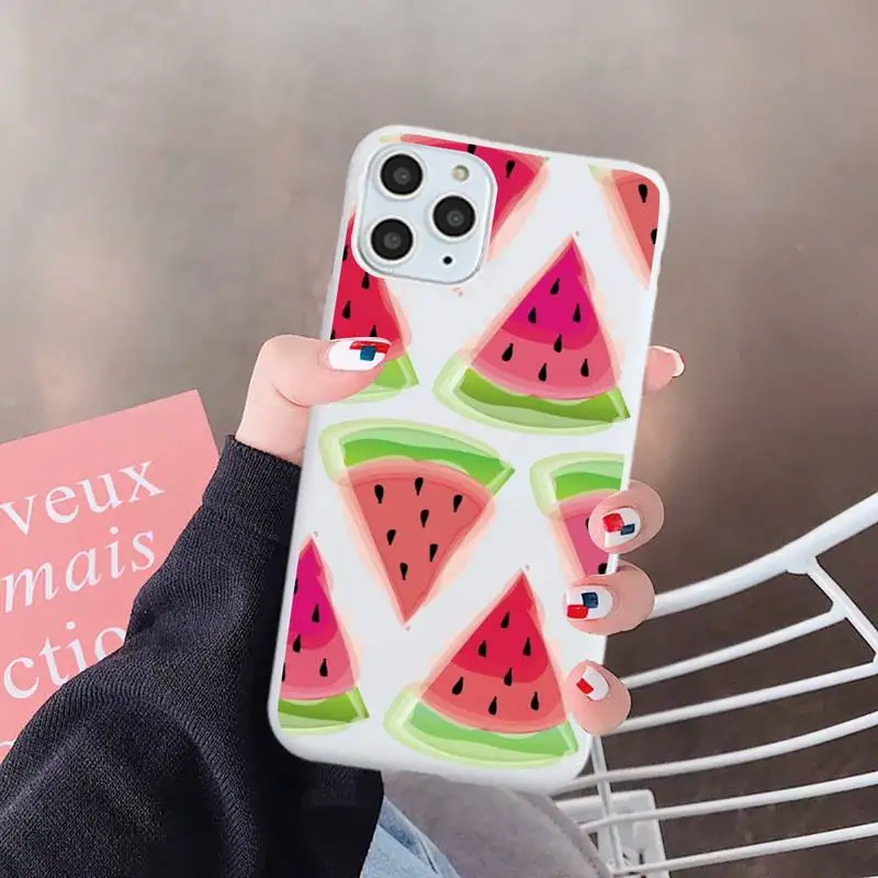

Watermelon sunmer fruit Phone Case Candy Color for iPhone 6 7 8 11 12 s mini pro X XS XR MAX Plus
