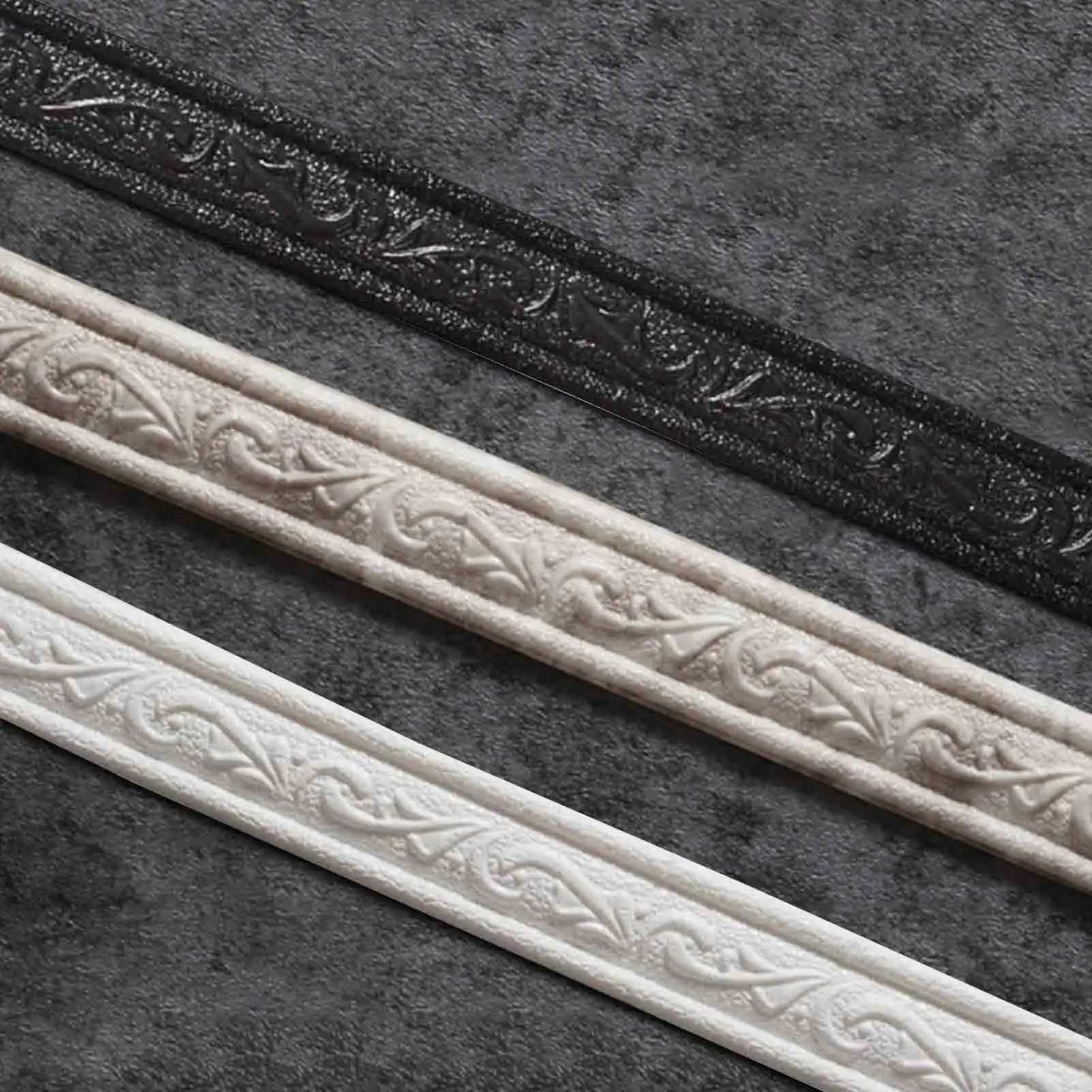 

3D Foam Wall Edge Strip Stickers Self-Adhesive Waterproof Baseboard Corner Waist Line Sticker Wallpaper Border Home Decorations