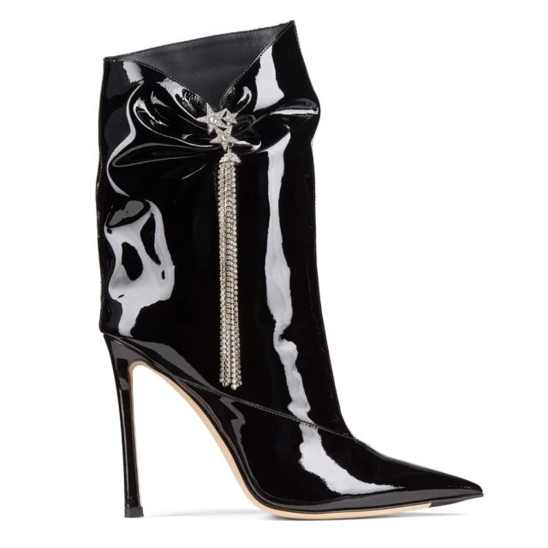 

Женские Плиссированные ботильоны на шпильке, с острым носком, на осень/зиму