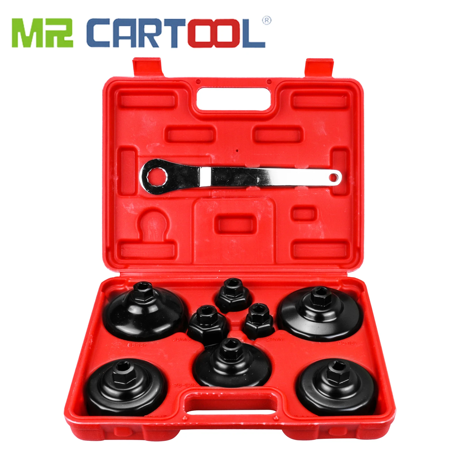 

MR CARTOOL 9Pcs Oil Filter Removal Wrench Cup Type Oil Filter Socket Set Removal Tool Kit For BMW VW Audi Mercedes Porsche ect.
