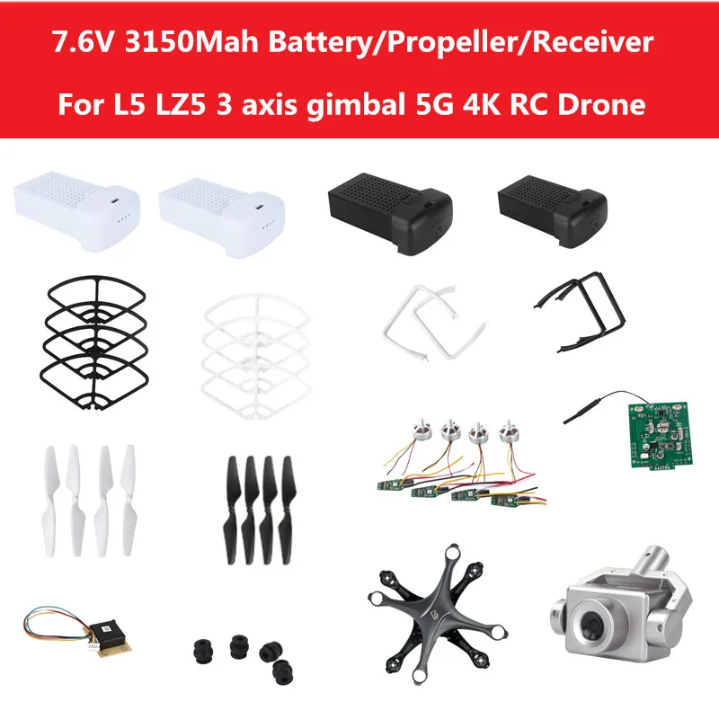 

L5 LZ5 5G 4K WIFI FPV RC Drone battery Spare Part 7.6V 3150mAh battery/Charger/Remote Control/Propeller/Bag for L5 RC Drone
