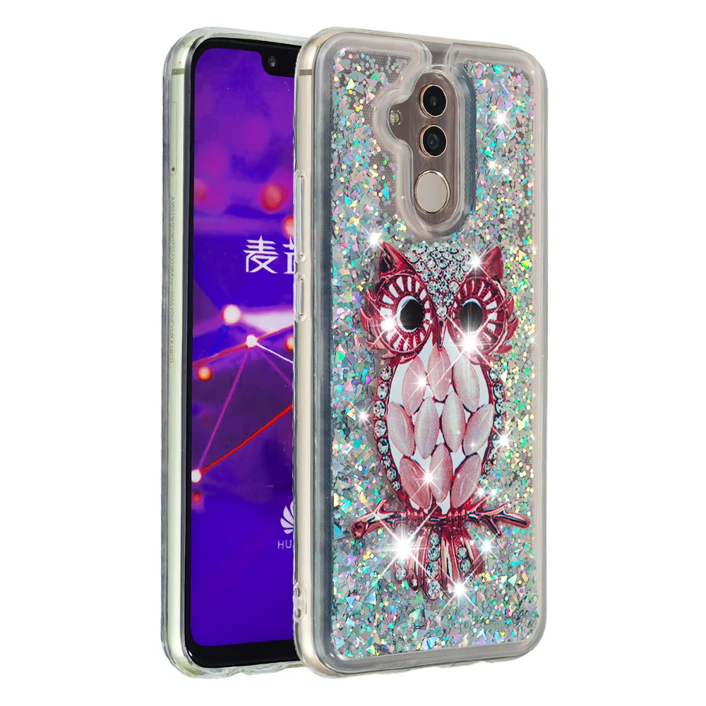 Милый чехол с рисунком для Huawei Mate 30 Pro P30 P20 20 Lite блестящий динамический Жидкий