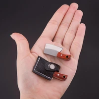 stainless steel mini knife outdoor survival utility slicing knife carrying leather case keychain pendant unpacking paper cutter