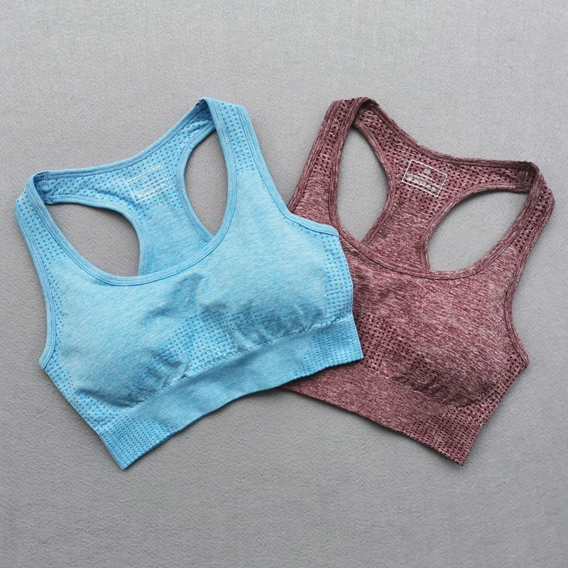 Бесшовный Бюстгальтер для йоги Vital женский укороченный топ фитнеса спортивный