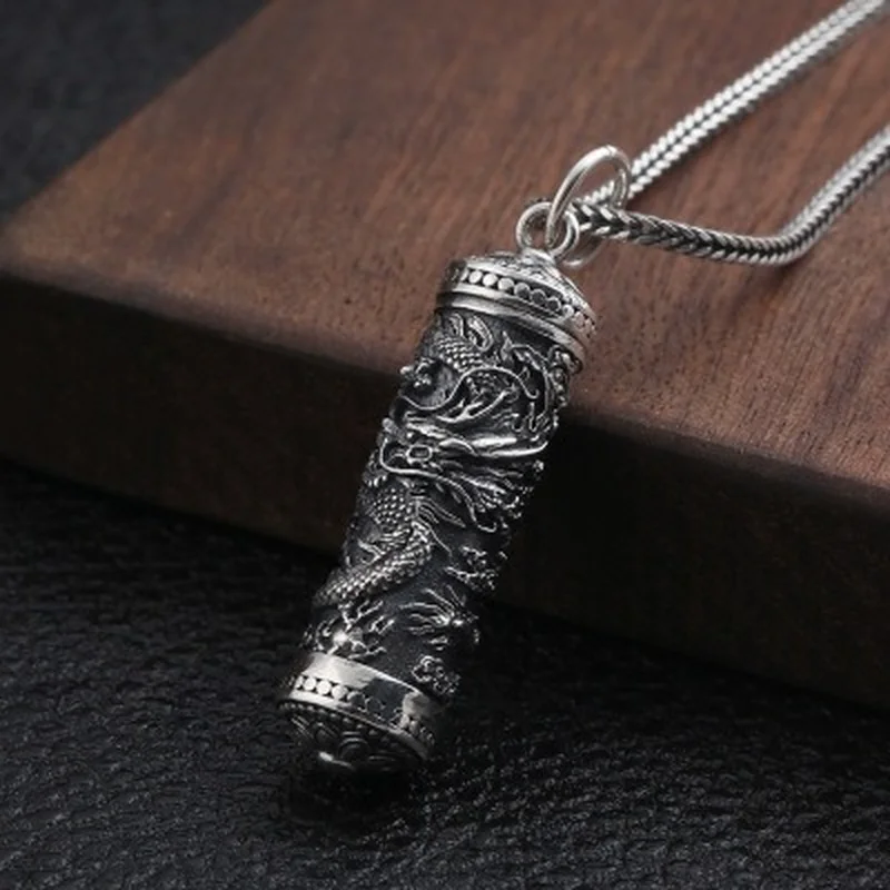 925 Sterling Silver Jewelry Gawu Box Dragon Pendant Men Openable totem Necklace | Украшения и аксессуары