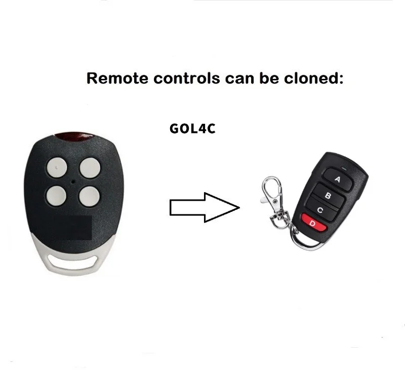 

Для открывателя гаражной двери GOL4C клон пульта дистанционного управления фиксированный код 433 МГц передатчик команды гаража