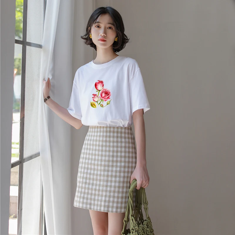 Ulzzang консервативный стиль негабаритных свободная футболка женская модная одежда