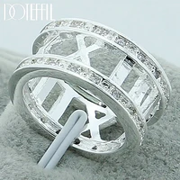 doteffil 925 sterling silver roman numerals x aaa zircon rings for women wedding engagement jewelry
