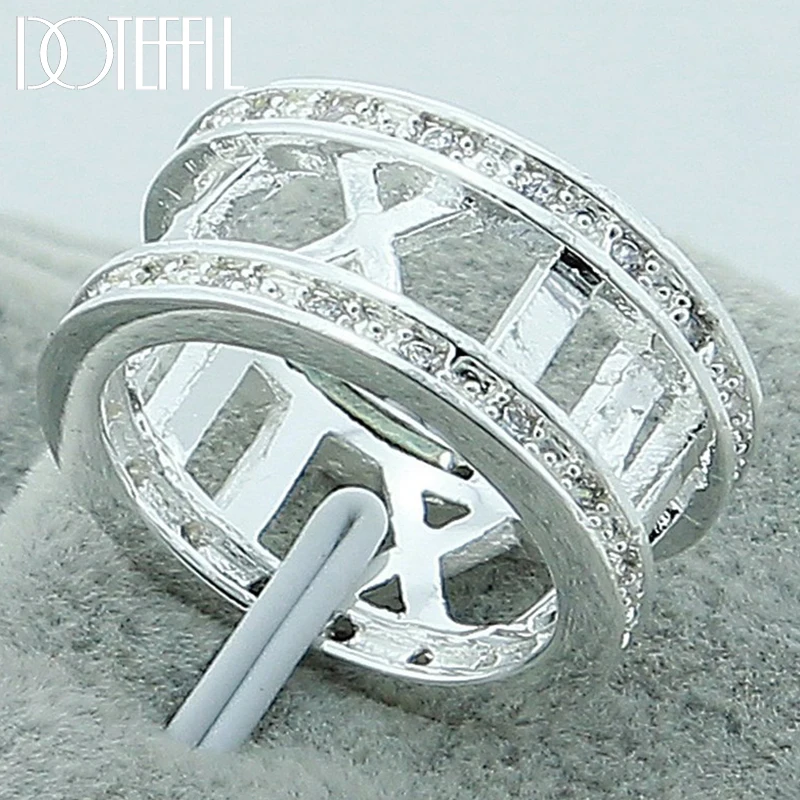 Женские обручальные кольца DOTEFFIL из стерлингового серебра 925 пробы с римскими
