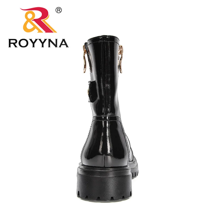 ROYYNA 2022 New Designers Chelsea Boots Women's Ankle Boots British Style Zipper Boots Ladies Round Toe Winter Shoes Flat Bootes
