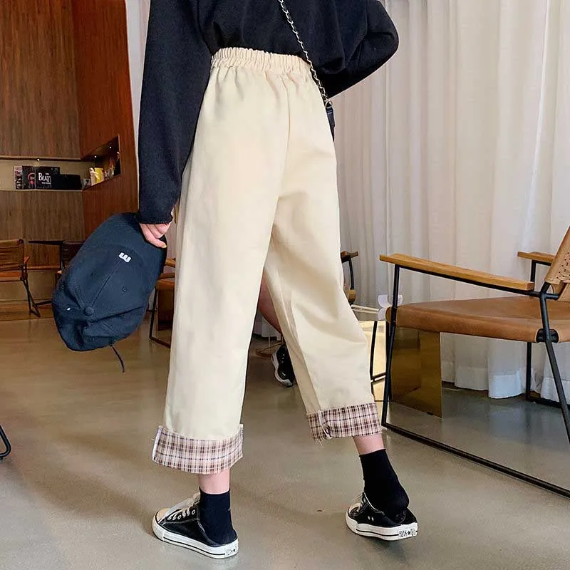 Сладкий с эластичной резинкой на талии без каблука прямо лето и осень карманами