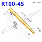 100 шт.упак. Тесты зонд зауженные латунную трубку R100-4S золотые весенние испытание пробного зонда золотистого инструмент