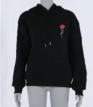 ZAFUL/Осенняя теплая толстовка с принтом букв и розами заниженным плечом передним